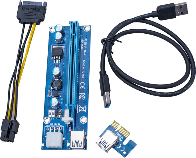 500 шт./лот переходная карта PCI E PCIe Express 1x к 16x USB 3 0 удлинитель кабеля Sata 4Pin IDE блок