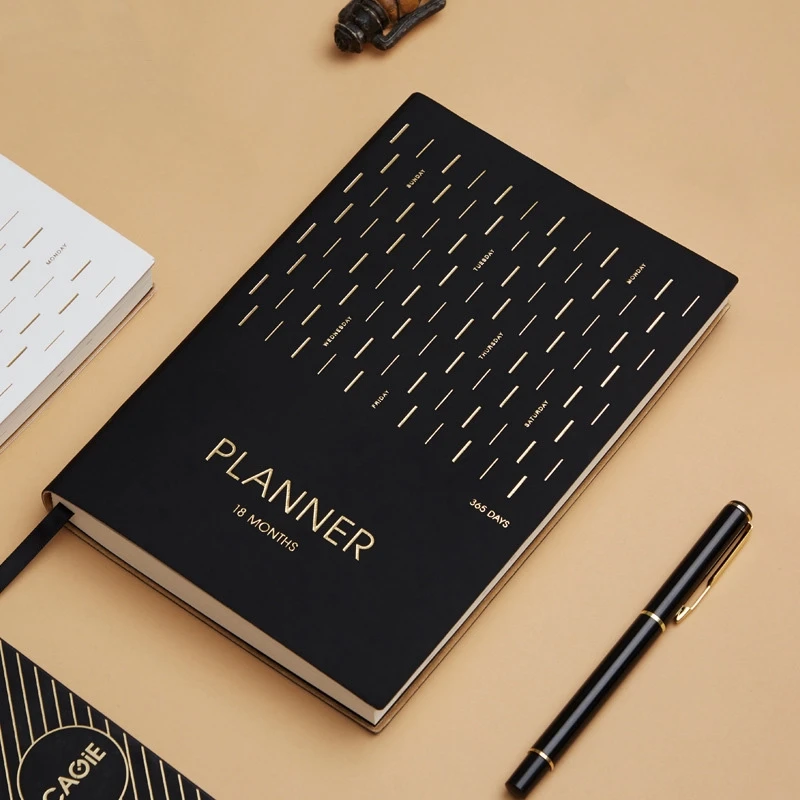 A5 Schedule Planner Notebook Schedule Book 18 Months Weekly School Office Agenda Dotted Journal.7-.12 D40