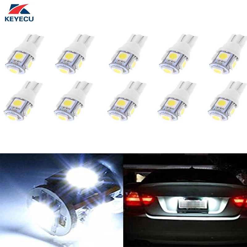 KEYECU Pack of 10 White 5050 5SMD T10 W5W 192 168 Car Automotive Interior Dome Parking Side Turn Signal Dashboard License Number
KEYECU Pack of 10 White 5050 5SMD T10 W5W 192 168 Car Automotive Interior Dome Parking Side Turn Signal Dashboard License Number