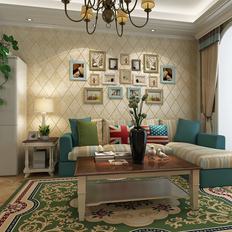 Beibehang Papel de parede Бронзированная Американская деревня 3D стерео жемчуг квадратная