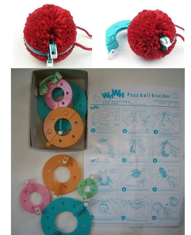 4 шт./компл. 2018 горячая распродажа Новые размера Pom Maker пушистый шар ткацкая игла