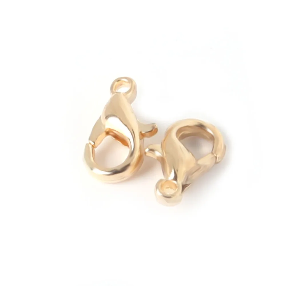 Hot Sale 100pcs/lot 10mm Gold/Rhodium/Silver Plated Alloy Lobster Clasp Hooks For Necklace&ampBracelet Jewelry Making Finding DIY |