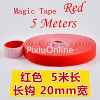 1pcs yt505 red wide 20 mm longshort hook back to back cable tie 5 meters hookloop nylon fastening tape magic tape strap