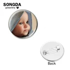 Оригинальная брошь на заказ SONGDA, с фотографиями, с именем семьи, с логотипом влюбленных, с фотографиями домашних животных, со стеклянным куполом, значок на булавке для одежды