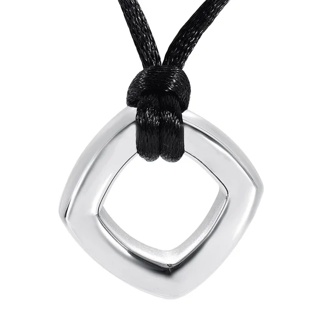 

JJ9947 квадратные мемориальные урны из нержавеющей стали ожерелья для человека/питомца похорон держатель праха на память ожерелье для кремации/Бесплатная веревка