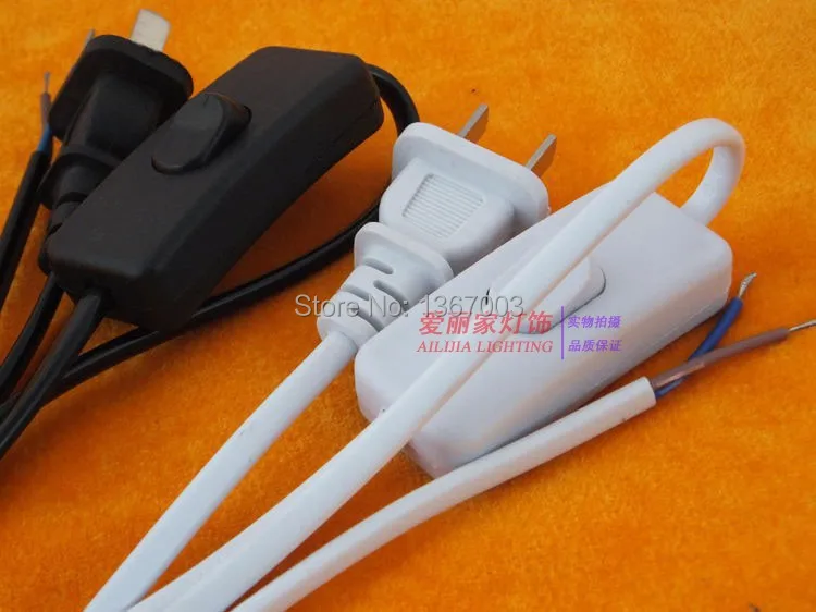 1 шт. Высокое качество Настольная и напольная лампа черный белый плоский штекер