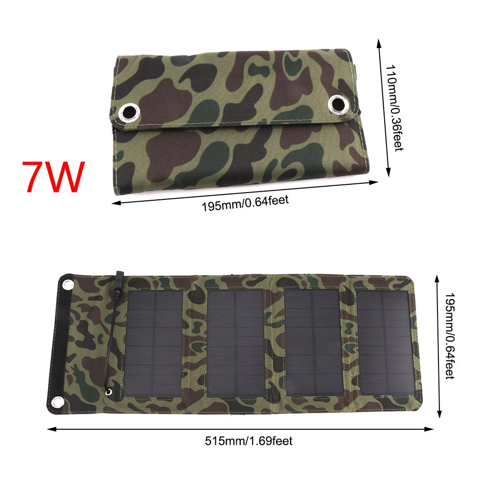 7W BORUiT солнечное зарядное устройство 5 в 5 Вт/7 Вт/10,5 Вт/14 Вт/21 Вт солнечное зарядное устройство портативное солнечное зарядное устройство s для смартфона планшета - Испускаемый цвет: 7W
