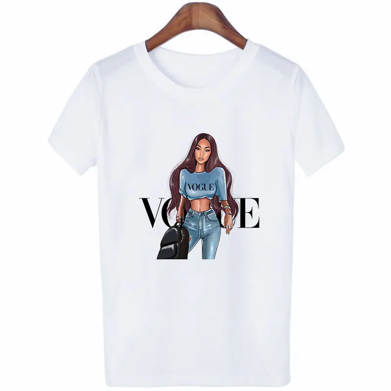 Высококачественная модная футболка с принтом 2018 летняя стильная женская