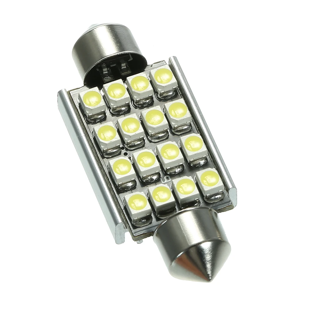 Белые 12 в 41 мм 16 SMD 3528 купольная гирлянда для салона автомобиля светодиодный ные
