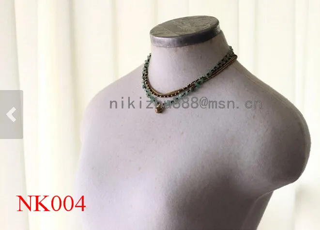 Богемный стиль 4 слоя нагрудник Массивный воротник Стекло Колье чокер с бусинами