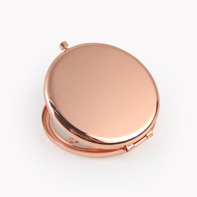 Зеркало для макияжа цвета розового золота портативное круглое складное