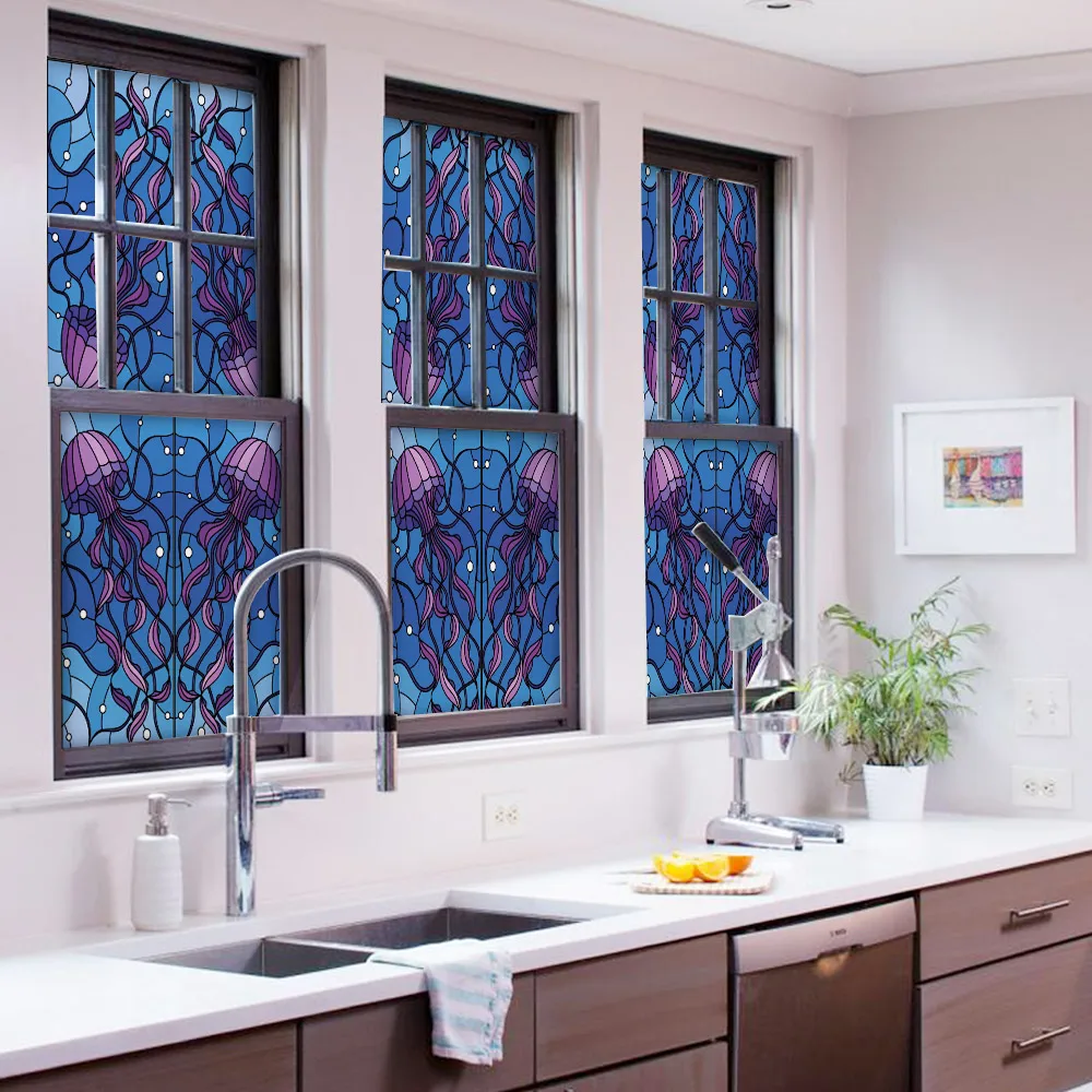 Static window sticker Glass Film Sticker privacy Home Decor decorative stained glass film 45/90x200cm17.7/35.4x78.7in | Дом и сад