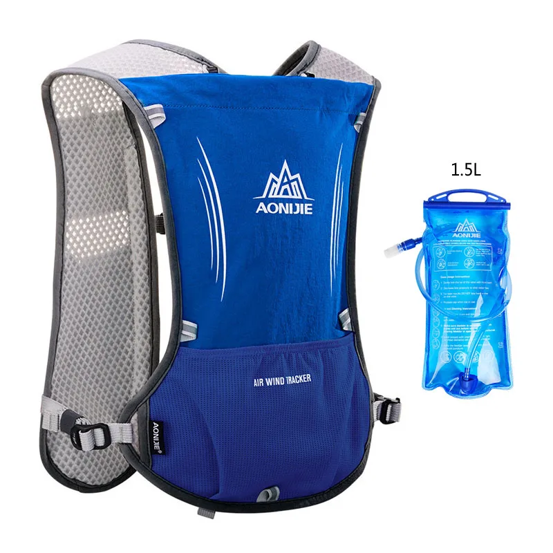 Blue-1.5L AONIJIE 5L гидратация рюкзак сумка Жилет Жгут для 1.5L водный Пузырь Туризм Кемпинг бег марафон Гонки Спортивные - Цвет: Blue-1.5L