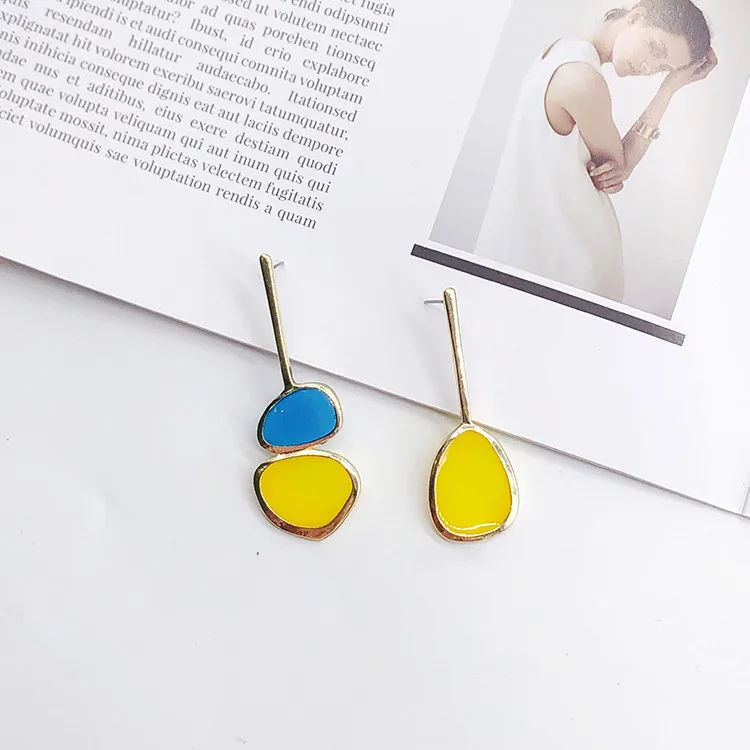 

Асимметричные модные серьги чистая тремола, красные, полупрозрачные, в Корейском стиле, S925