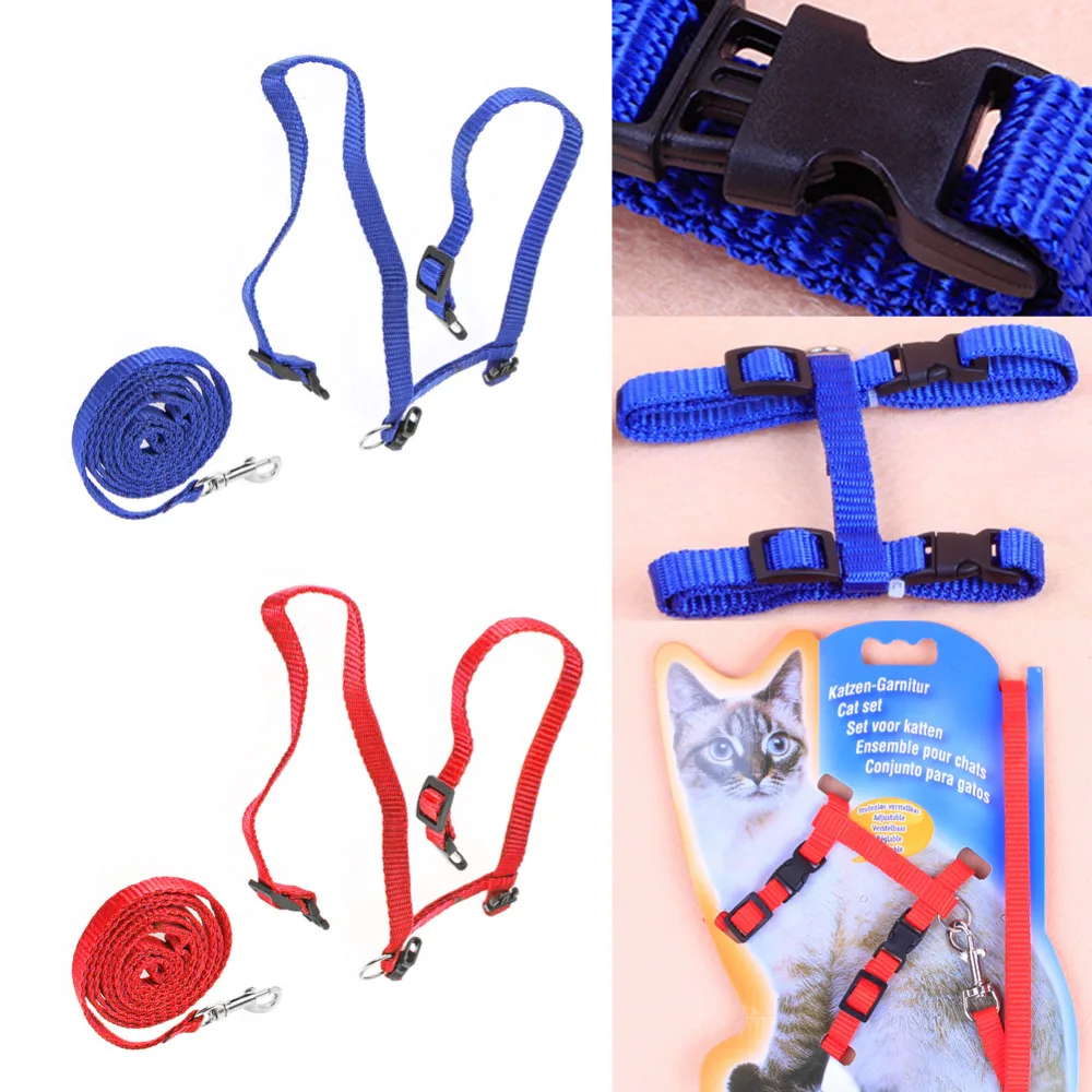 I образный нагрудный ремень регулируемый нейлоновый поводок для кошек котят