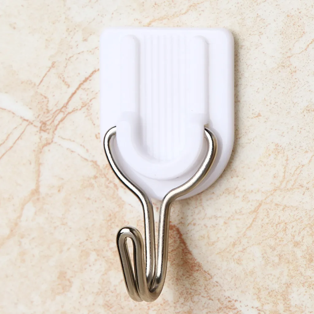 

Strong Adhesive Hook Wall Door Sticky Hanger Holder Kitchen Bathroom White 12PCS