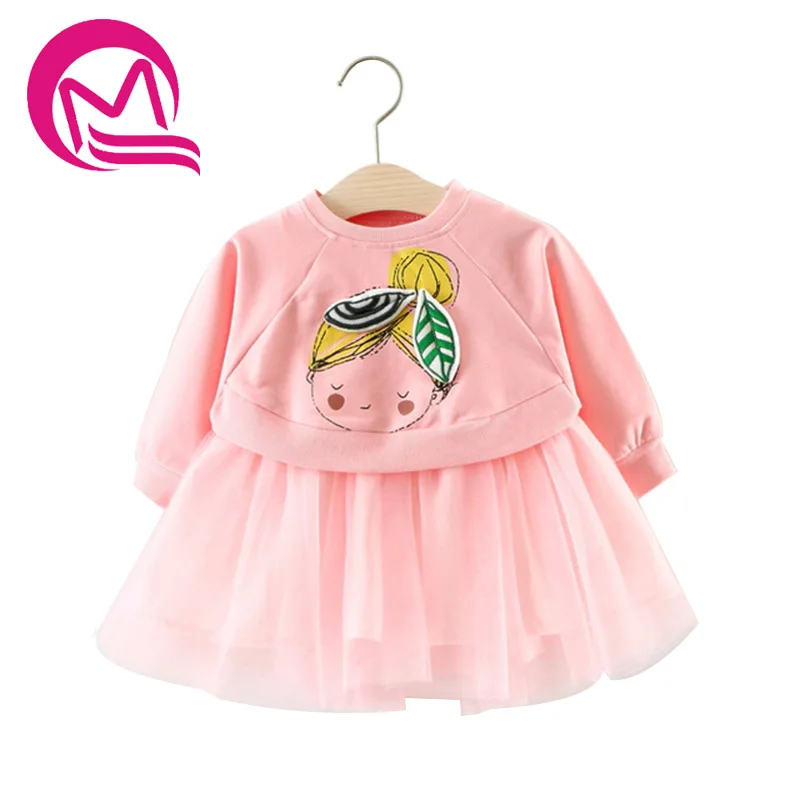 Girls Dresses Robe Fille 2017 Autumn &amp Winter Cartoon Head Dress Long Sleeve Tops Mesh Party Wedding Princess Tulle Sundress | Детская
