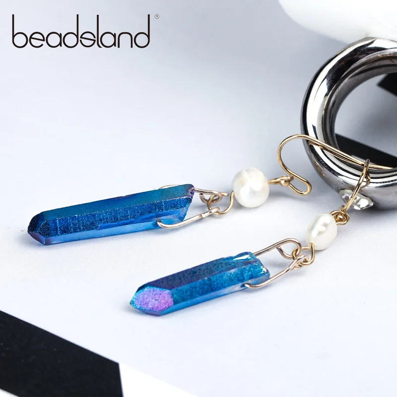 Beadsland нерегулярный натуральный камень серьги Модные Винтажные этнические