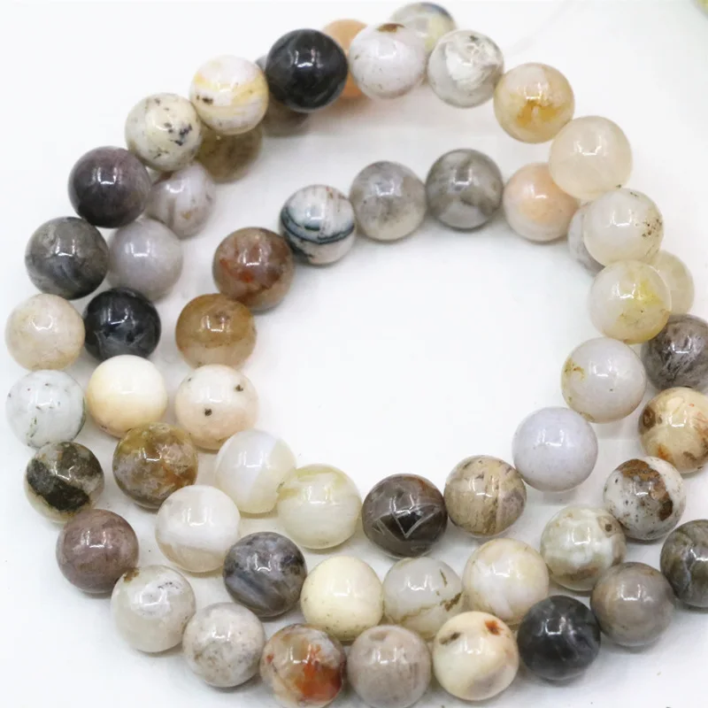 Multicolor bamboo leaf agates natural stone jaspers onyx 6mm 8mm 10mm round loose spacers beads diy jewelry findings 15&quot B3473 |