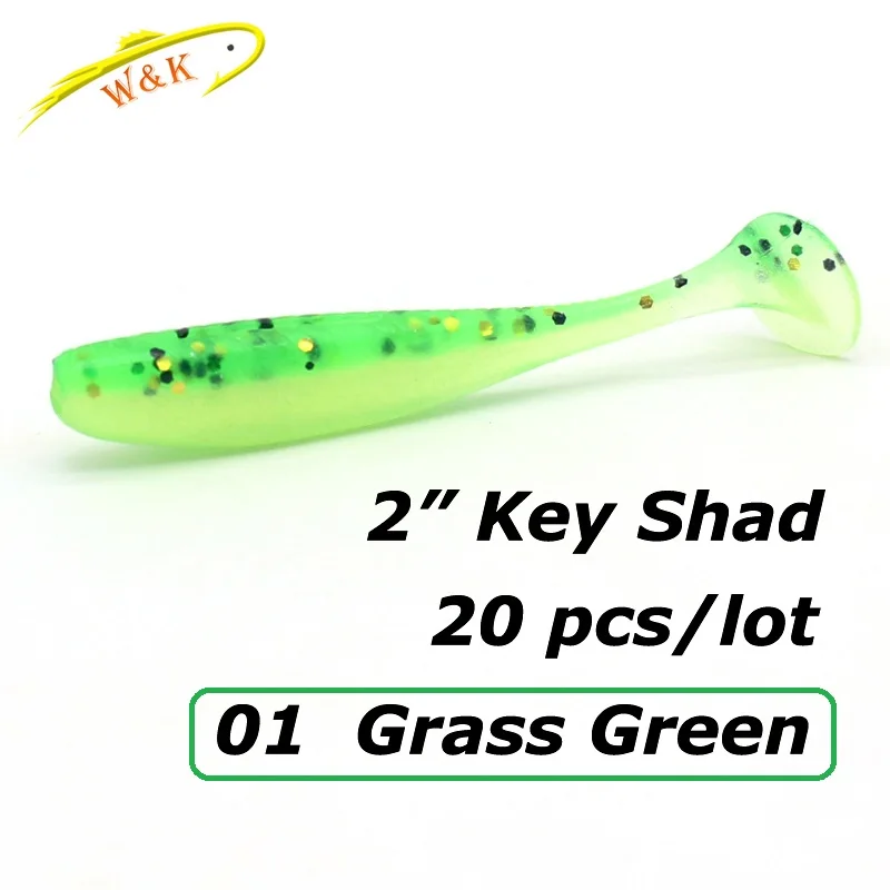 Grass Green 20 шт./pk мягкие приманки 5 см 7 цветов в продаже пресноводные рыболовные приманки Texas Rig мягкие приманки мини Shad приманки Drop Shot приманки - Цвет: Grass Green