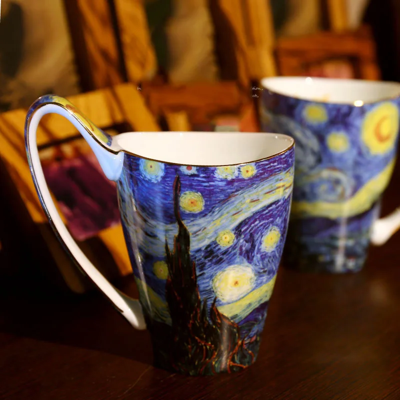Ван Гога известные художественные Картины костяного фарфора Кофе чашка