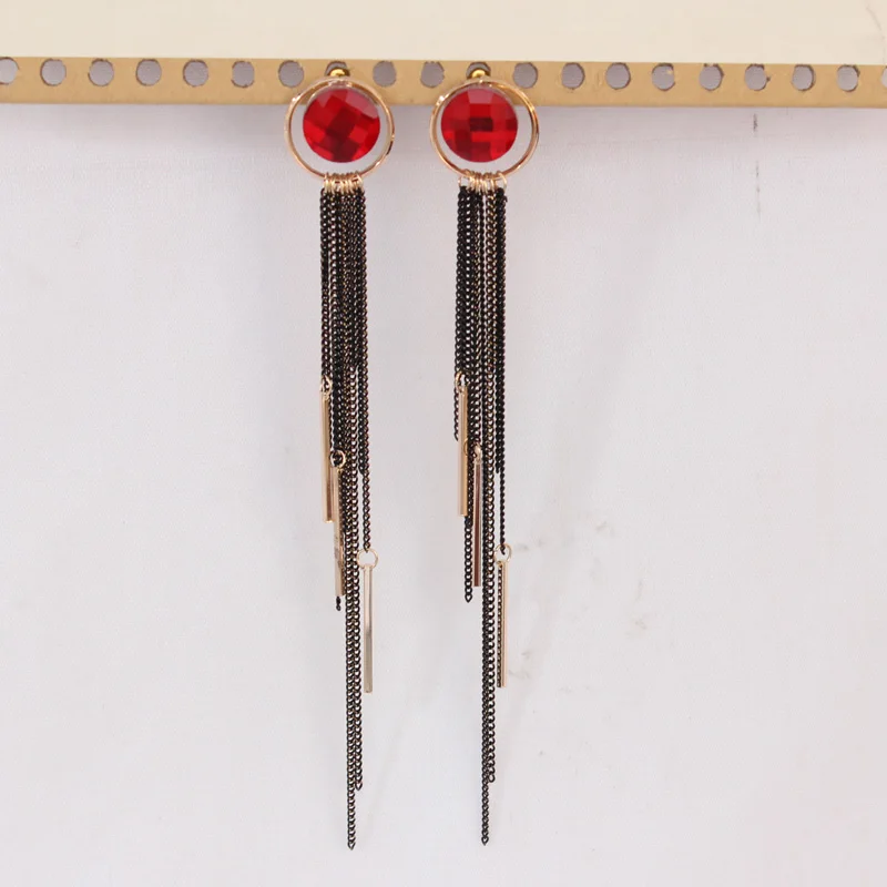 Модные ювелирные изделия красивые длинные серьги-подвески с металлической