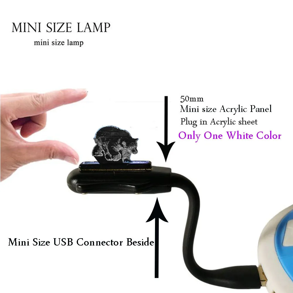 Новинка 3D светодиодный светильник животное медведь RGB Blub украшение дома 7 цветов Изменение спальни ночник Рождественские подарки для детей - Испускаемый цвет: mini