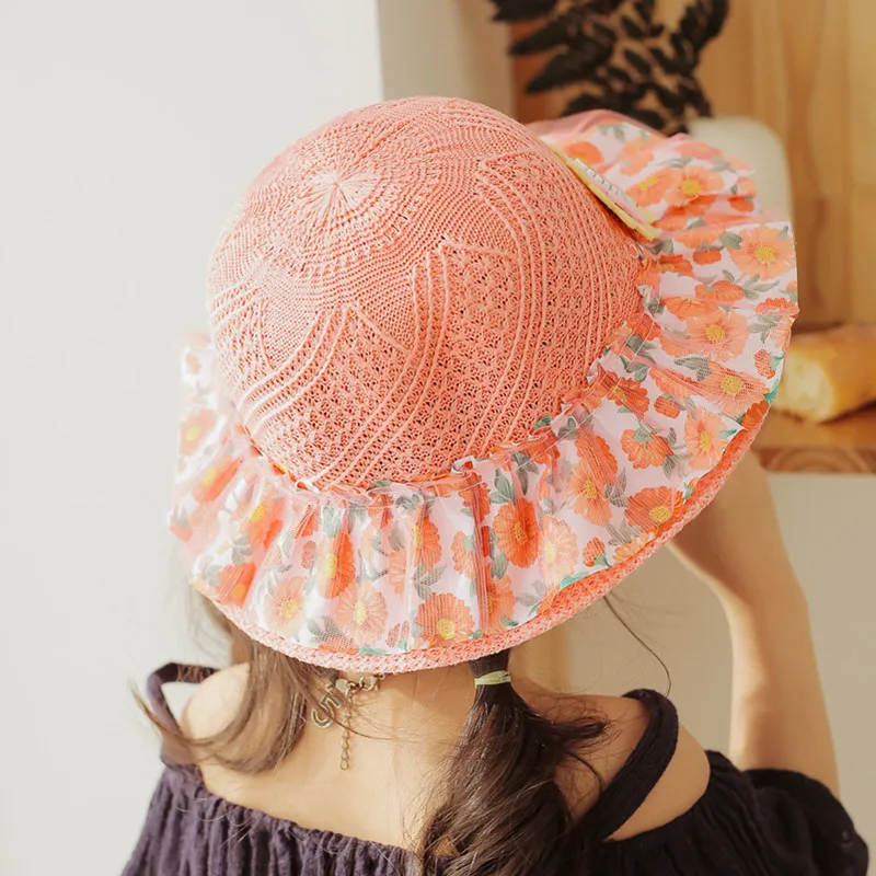 Летняя Детская шляпа с капюшоном для девочек корейская сеткой рыбалки детская