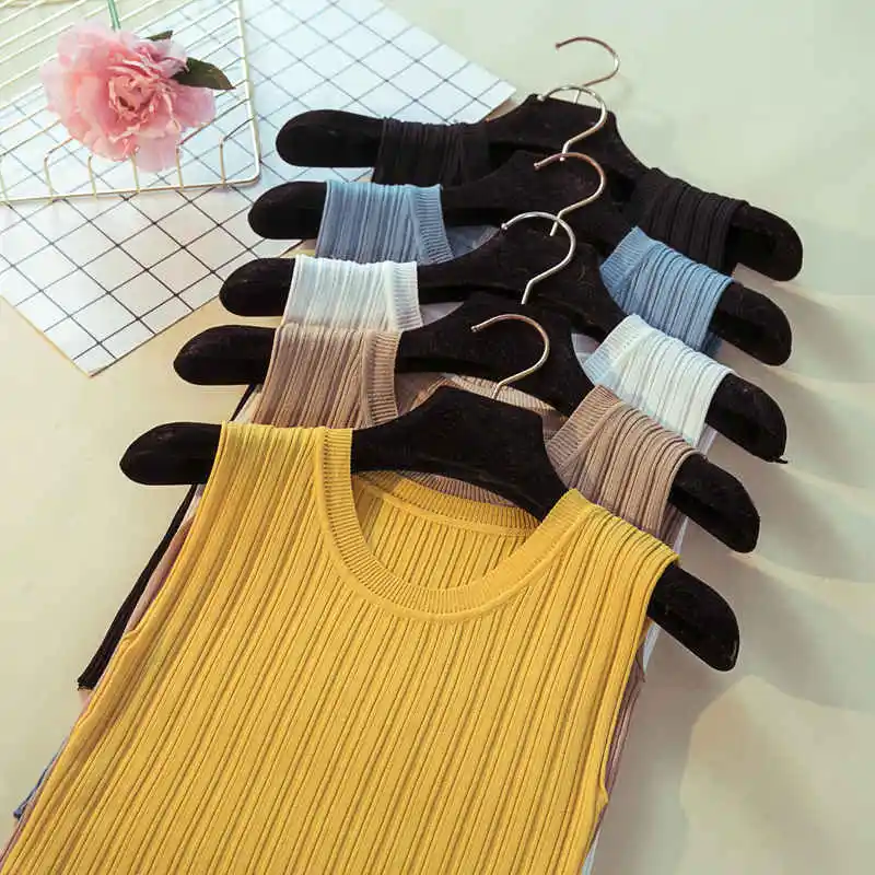 

Новинка 2018, женская летняя майка Sanishroly, сексуальные однотонные трикотажные майки без рукавов, Женская облегающая трикотажная одежда, майки,...