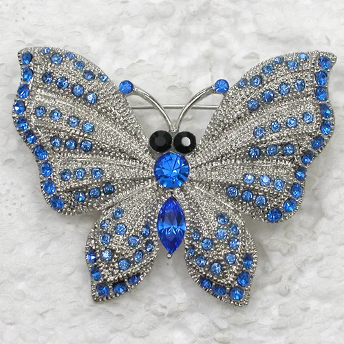 Бабочка Брошь синяя брошь со стразами на булавке C798 B|butterfly brooch|pin broochbrooch blue |