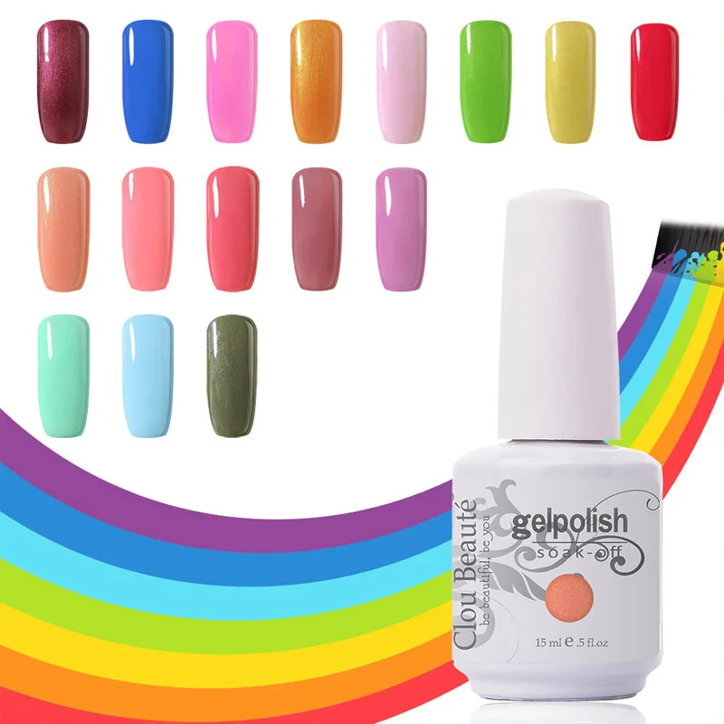 Гель лак для ногтей Clou Beaute 220 15 мл 12 цветов на выбор|nail polish soak off|gel nail polishuv gel |
