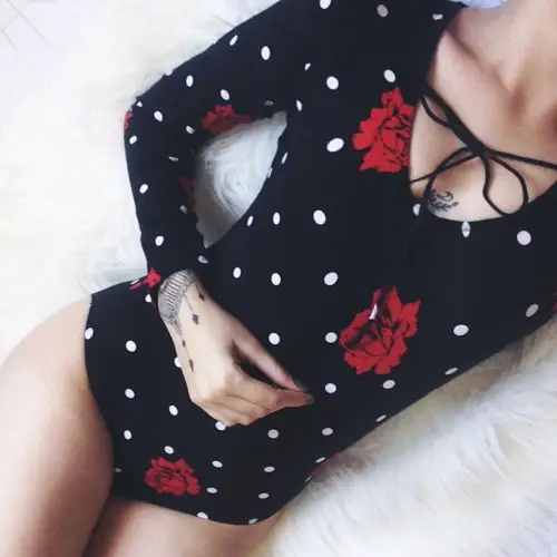 Пикантные Для женщин облегающее боди 2018 Новая мода Florla круглым вырезом на