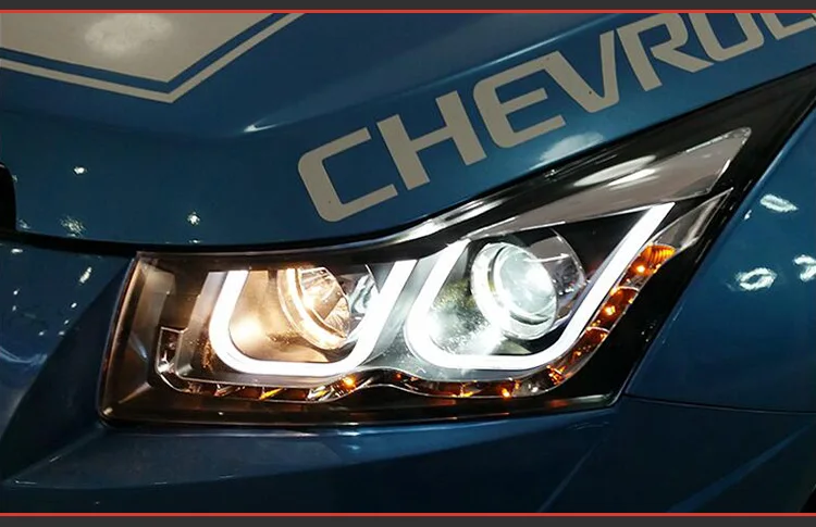 AKD авто стайлинг фары для Chevrolet Cruze седан 2009- фары светодиодный ходовые огни биксеноновые фары Противотуманные фары с ангельскими глазками