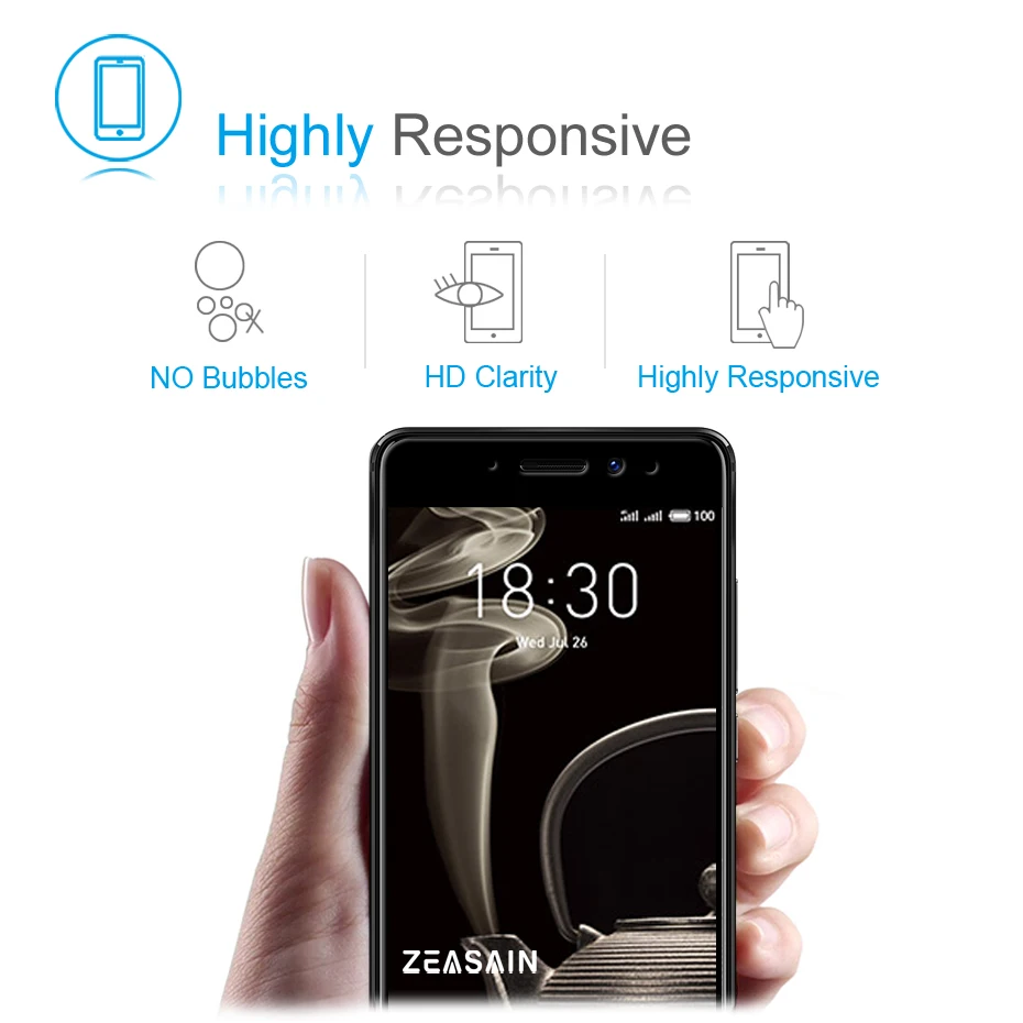 ZEASAIN полное покрытие закаленное стекло для Meizu Pro 7 Plus Pro7 Plus Pro 7 Plus защита экрана 2.5D 9H Защитная стеклянная пленка