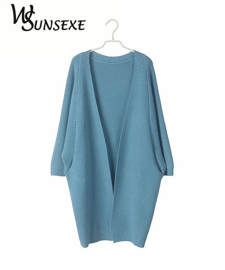 Batwing Sleeve Knitted Long Cardigan Sweaters Female Casual Loose Kimono Cape 2017 Warm New Autumn Winter Sweater Women |