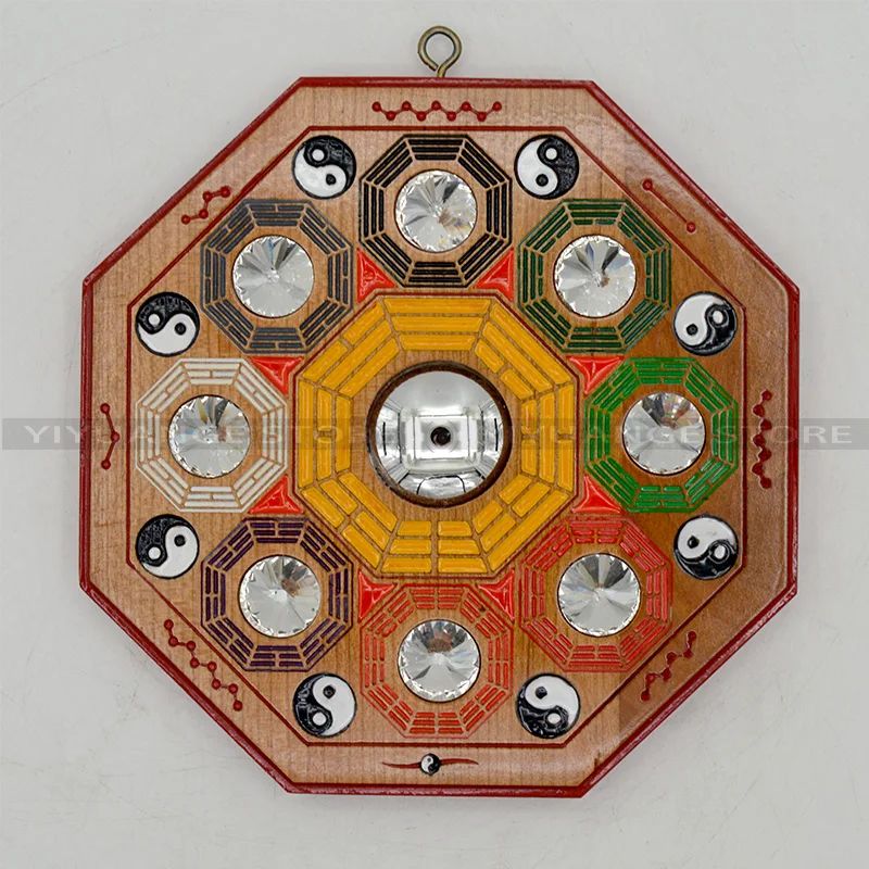 

Feng Shui Peach Bagua Mirror Wall Hanging The 8 hexagrams mirror Auspicious peach Crafts home decoration accessories