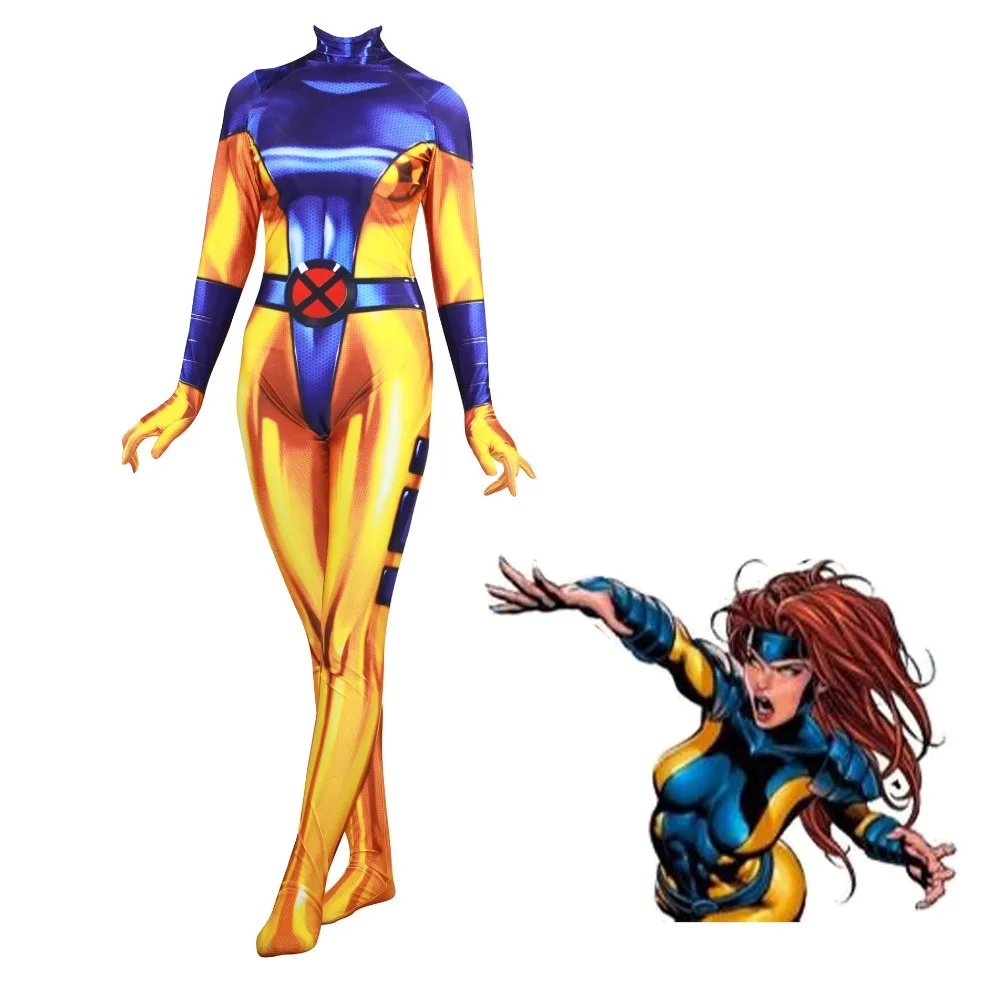 Biamoxer X men Phoenix костюмы для косплея джинсовые серые летние женские лайкра спандекс