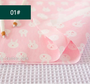 2 160cm pink rabbit 160x50 см /11 шт 24x24 см хлопковые ткани, цветные ткани высокого качества от бренда tecidos, DIY швейные ремесло, лоскутная ткань для одеяла 180 г/м - Цвет: 2 160cm pink rabbit