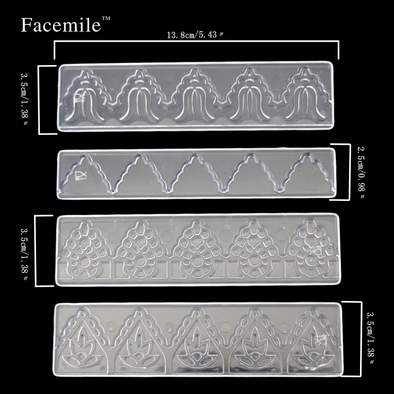 Facemile 4 шт./компл. набор инструментов для украшения торта помадки оборки ленты