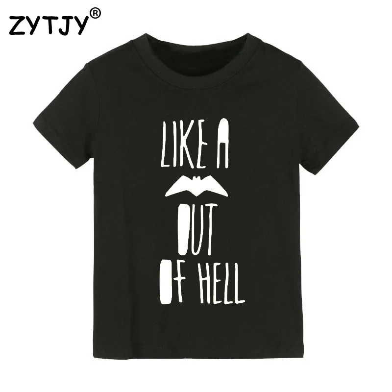 

Детская футболка с принтом «как летучая мышь из ада», футболка для мальчиков и девочек, детская одежда для малышей, Забавные топы, футболки, ...