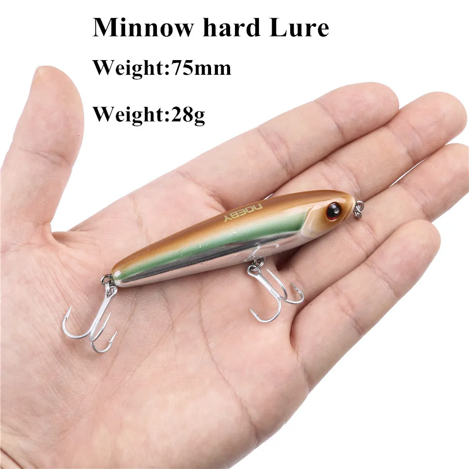 Рыболовные приманки NOEBY Minnow 75 мм 28 г sinking0 5 1 8 м жесткие Leurre Dur Peche Souple Shad с