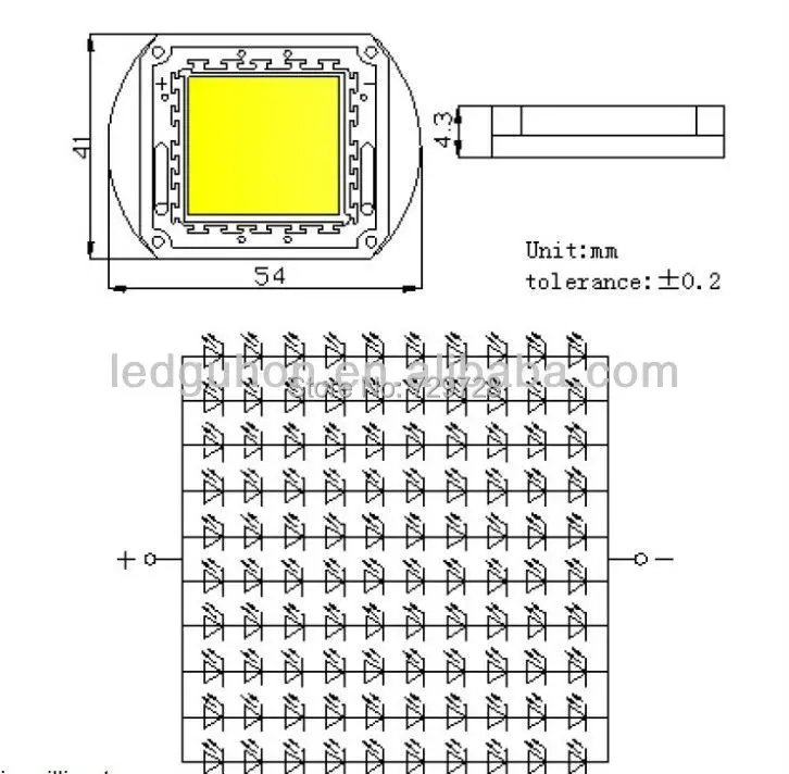 Светодиодный модуль с белой лампой 100 Вт фотовспышкой (35*35)|led white chip|module ledmodule light |