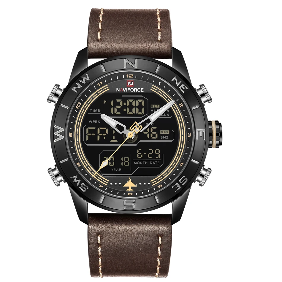 Мужские часы Топ бренд NAVIFORCE мужские модные спортивные часы мужские водонепроницаемые кварцевые цифровые светодиодные часы мужские военные наручные часы