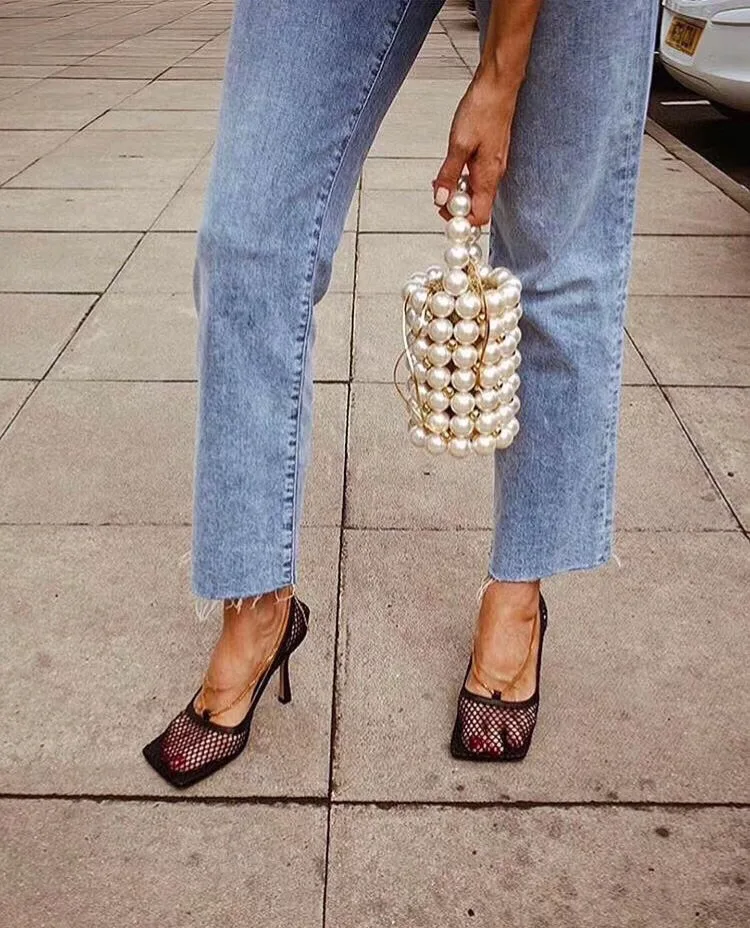 2019 женские сетчатые туфли-лодочки на высоком каблуке Сандалии | Обувь