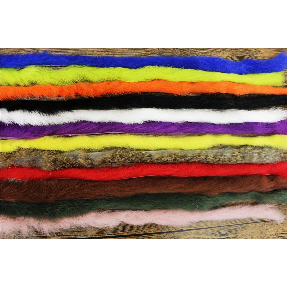 

Tigofly Top Quality 12 Colors Straight Cut Rabbit Zonker Strips 5MM Width Genuine Hare Hair Fur Streamers Fly Tying Materials