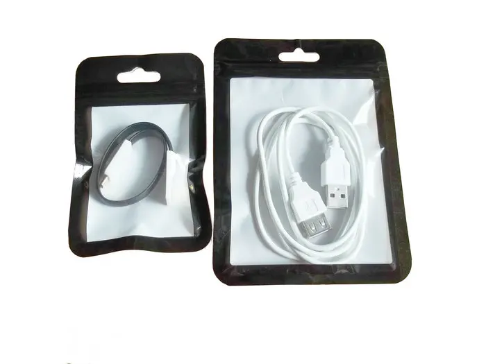 100 шт. черные/белые сумки в рамке с прозрачным передним майларовым замком на