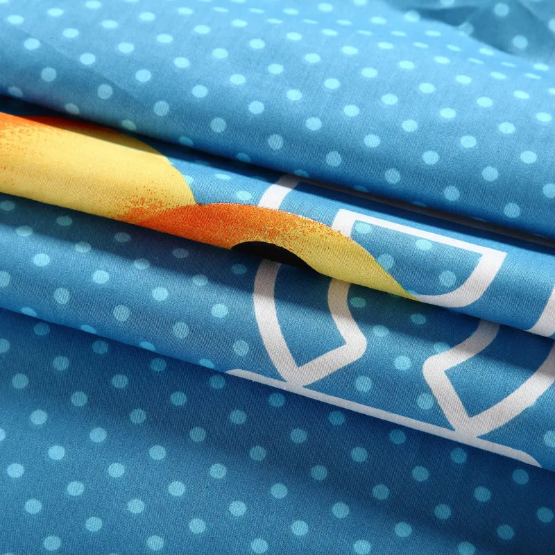 White Blue Cartoon 100% Cotton kids 4PCS Bedding set sheet Duvet Cover home textiles :Rubber duck | Дом и сад