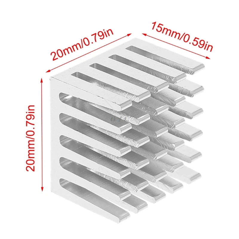 5 шт. 20x20x15 мм аксессуары для охлаждения DIY радиатор CPU GPU IC чип памяти алюминиевый