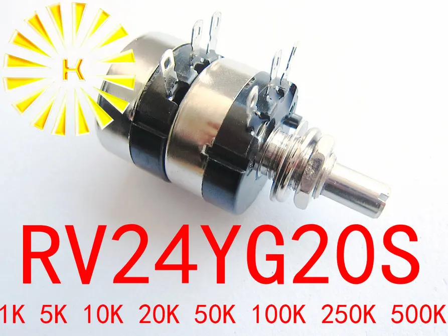 RV24YG20S B1K 5K 10K 20K 50K 100K 250K 500K Carbon Film Duplex Potentiometer Pot x 10PCS