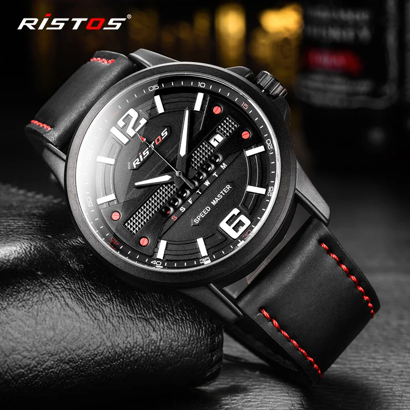 RISTOS Relogio Masculino часы мужские военные кварцевые s Лидирующий бренд роскошные